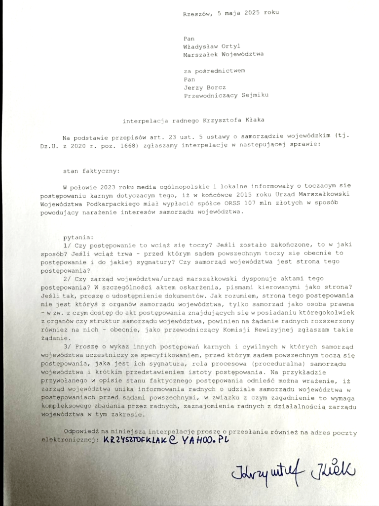 pismo-krzysztof-kłak